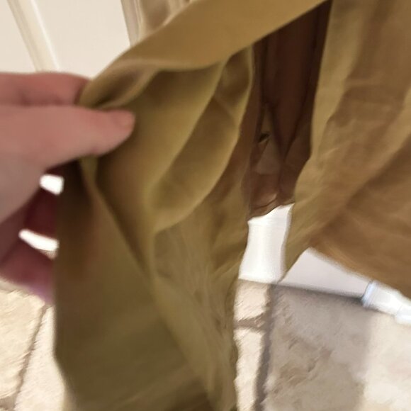 NWOT MNG Limited Edition Khaki Linen-Blend Back Tie Midi Dress Women’s 8 - Picture 12 of 15